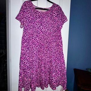 💘Lilly Pulitzer💘 Women's Size XL Jodee Swing Dress in Purple Berry Leopard